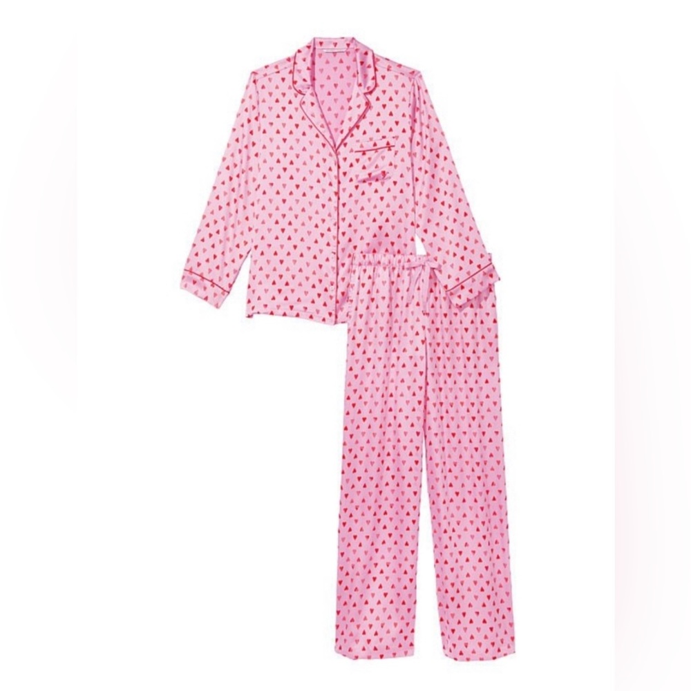 NWT Satin Long PJ Set